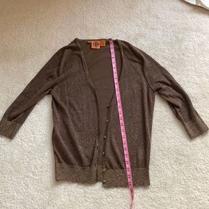Tory Burch gold and brown cardigan
